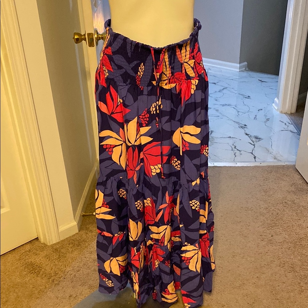 Floral Maxi Skirt in purple & pink
